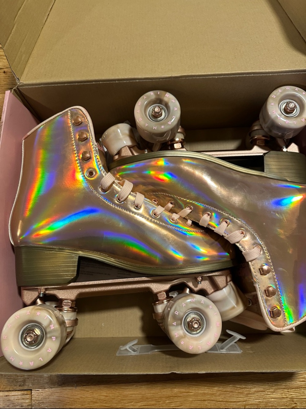 Holographic Rose Gold Roller Skate Heels